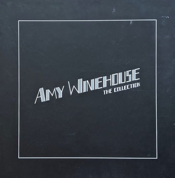 Amy Winehouse – The Collection vinyl box set cover featuring minimalist black design with silver art deco typography