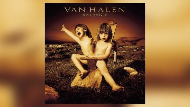 Van Halen Balance Expanded Edition Celebrates 30 Years with Rare Tracks and Live Performances Cover art for Van Halen’s 1995 album “Balance,” featuring two conjoined child figures seated on a seesaw in a surreal, rocky landscape under a reddish sky.