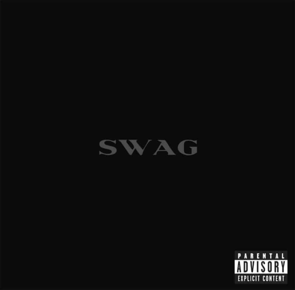 Cover art for Justin Bieber Swag album featuring minimalist black design