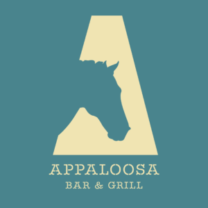 Appaloosa Bar and Grill logo featuring horse silhouette inside letter A